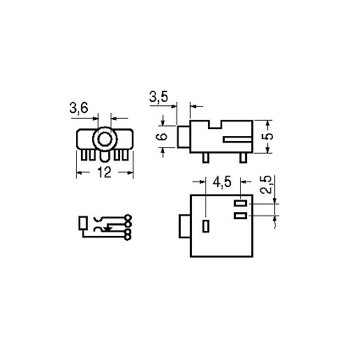 PRESA 2 POLI Ø 3,5 MM CON INTERRUTTORE