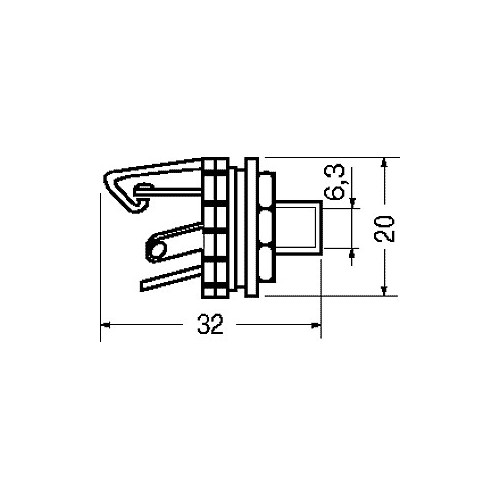 PRESA 2 POLI Ø 6,3 MM CON INTERRUTTORE