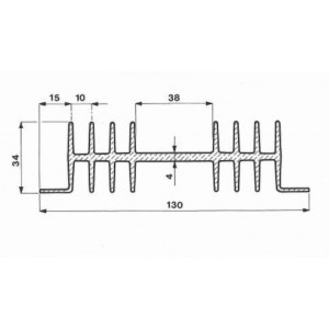 Dissipatore Termico 25/1000 in Alluminio Grezzo