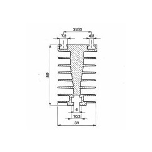 Dissipatore Termico 55/1000 in Alluminio Grezzo