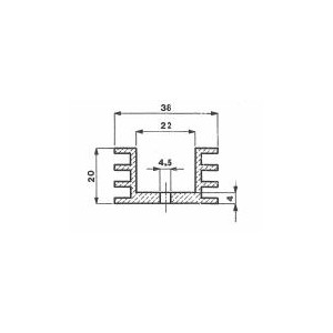 Dissipatore Termico S35/1000 in Alluminio Anodizzato