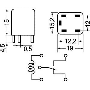 RELE'' MINIATURA 1 SCAMBIO 2