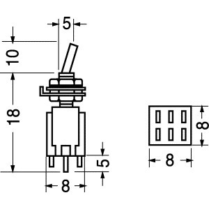 DEVIATORE SUBMINIATURA 2 SCAMBI 2 POSIZIONI STANDARD 2