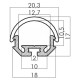 PROFILO DI ALLUMINIO PER LED  2 METRI