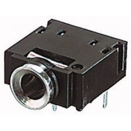 PRESA JACK STEREO 6,3 mm DA PANNELLO CON INTERRUTTORE CONTATTI C.I.