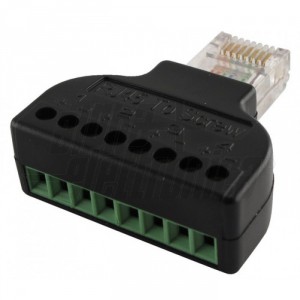 connettore, rj45, con, terminali, a