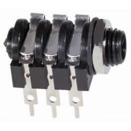 PRESA JACK STEREO 6,3 mm DA PANNELLO CON INTERRUTTORE CONTATTI C.I.