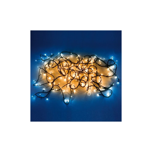 CATENA LUMINOSA 80 LED BLU CALDO PER ESTERNO/INTERNO