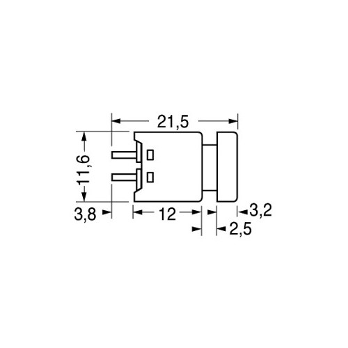 PULSANTE MINIATURA CON AUTORITORNO NORMALMENTE APERTO-NERO