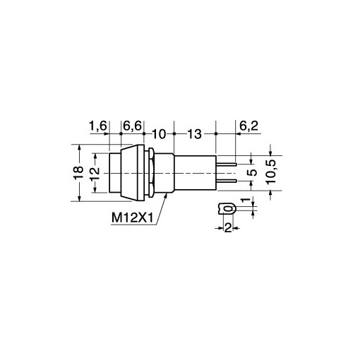 PULSANTE MINIATURA CON AUTORITORNO NORMALMENTE APERTO -ROSSO