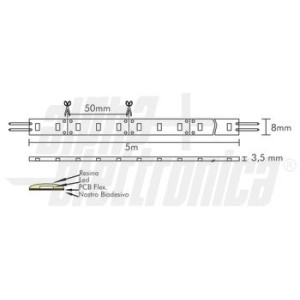NASTRO LED 12V 24W - COLORE VERDE - GUAINA SILICONICA IP67 - LUNGHEZZA 5 MT 2
