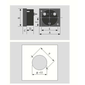 AMPEROMETRO - STRUMENTO DA PANNELLO 5ACC - 70X60MM 2