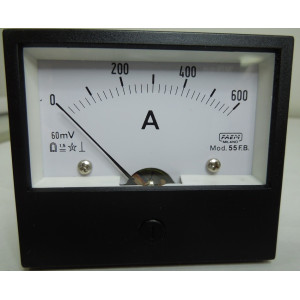AMPEROMETRO - STRUMENTO DA PANNELLO 600ACC - 70X60MM