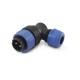 Connettore Stagno Maschio Volante 2 Poli IP68 serie SP21 a 90 gradi