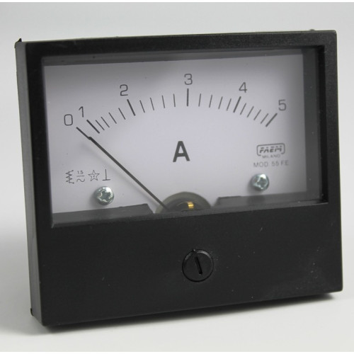 AMPEROMETRO - STRUMENTO DA PANNELLO 5AAC - 70X60MM