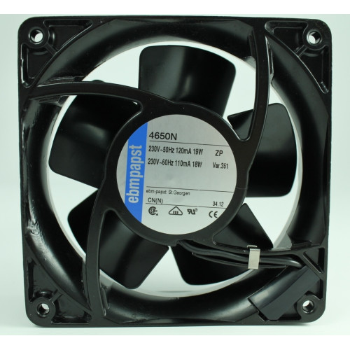VENTILATORE  ASSIALE 220VAC 119X119X38 SU BRONZINE MARCA EBM PAPST MOD. 4650N