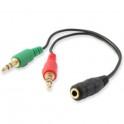 adattatore 2 plug stereo a jack 4 vie