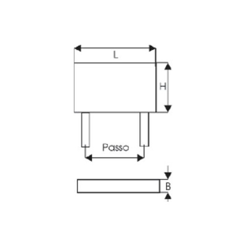 CONDENSATORE POLIESTERE VERTICALE 1UF 250V PASSO 15