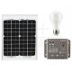 Kit Fotovoltaico con Pannello 15W 12V, Regolatore di Carica e Lampada a Led