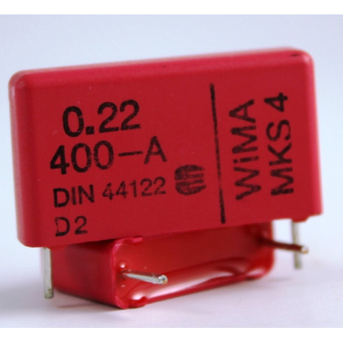CONDENSATORE POLIESTERE VERTICALE 0,22UF 400V