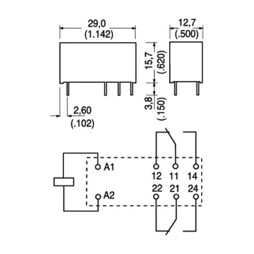 RELE' BIPOLARE 12V 8A 360 OHM