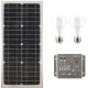 Kit Fotovoltaico 27W con Pannello, Regolatore e 2 Lampadine a LED