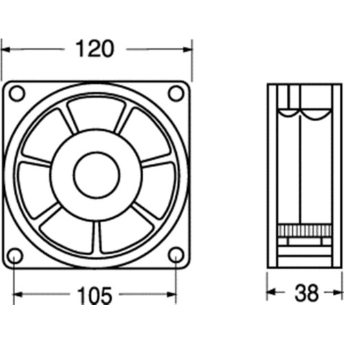 VENTILATORE ASSIALE 12VDC 120X120X38 BRONZINE