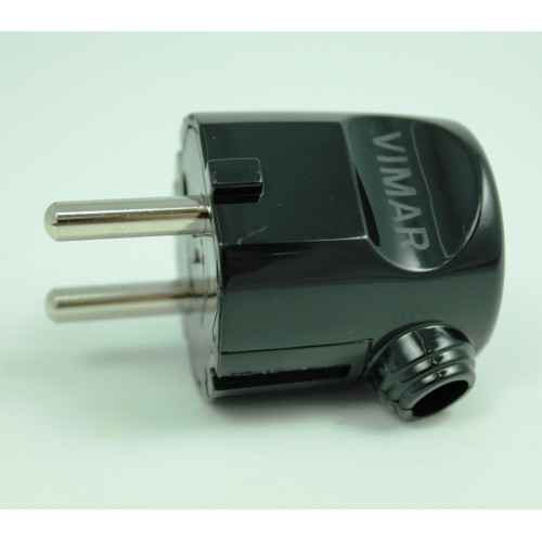 SPINA DI RETE VOLANTE SCHUKO 16A USCITA CAVO A 90° COLORE NERO