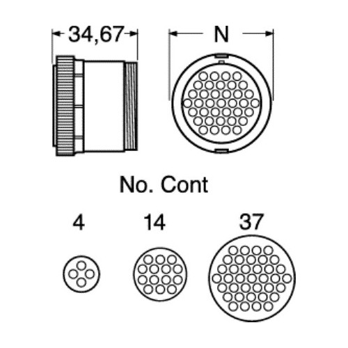 CONNETTORE VOLANTE VERSIONE REVERSE CPC 37 POLI  
