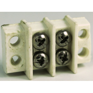 MORSETTIERA 2 POLI - MIL M14G - VITI INOX SHIMOCO BIANCO