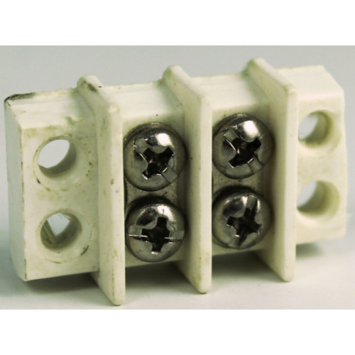 MORSETTIERA 2 POLI - MIL M14G - VITI INOX SHIMOCO BIANCO