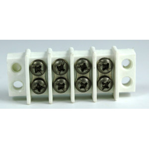 MORSETTIERA 4 POLI - MIL M14G - VITI INOX SHIMOCO BIANCO