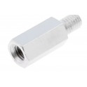 Distanziale Filettato 15 mm, Filetto M5 Maschio-Femmina, Ottone Nichelato