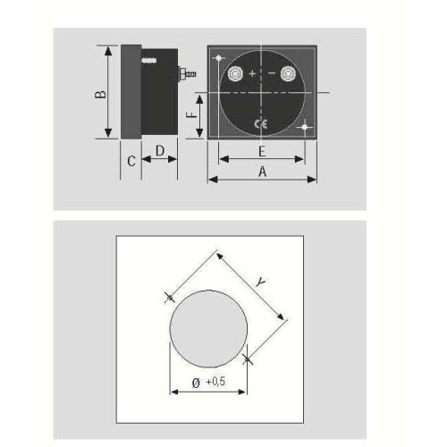 VOLTMETRO - STRUMENTO DA PANNELLO 150VAC 90X80MM
