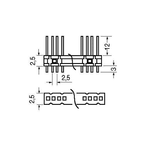 CONNETTORE STRIP LINE 40 POLI FILA SINGOLA TERMINALI DIRITTI