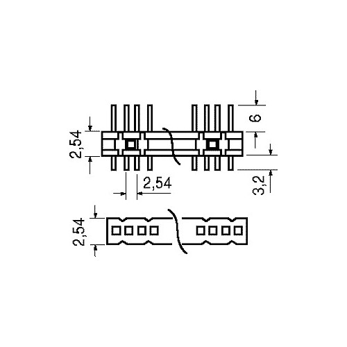 CONNETTORE STRIP LINE 40 POLI FILA SINGOLA TERMINALI DIRITTI