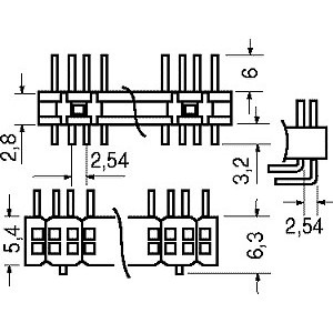 CONNETTORE STRIP LINE 40+40 POLI FILA DOPPIA TERMINALI AD ANGOLO 2