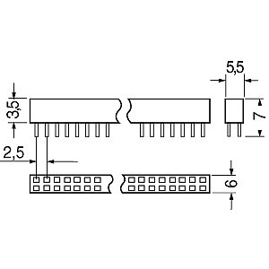 CONNETT. STRIP LINE 40+40 POLI FILA DOPPIA SEPAR.TERMIN. DIRITTI 2