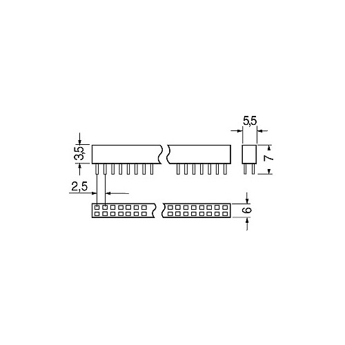 CONNETT. STRIP LINE 40+40 POLI FILA DOPPIA SEPAR.TERMIN. DIRITTI