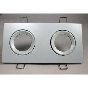 SUPPORTO DOPPIO PER LAMPADE A LED - COLORE BIANCO 2