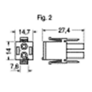 CONNETTORE MASCHIO VOLANTE 2 POLI SERIE UNIVERSAL MATE N LOCK MARCA AMP 2