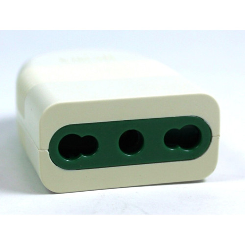 PRESA VOLANTE DI RETE 2X10-16A + TERRA - BIPASSO - COLORE BIANCO