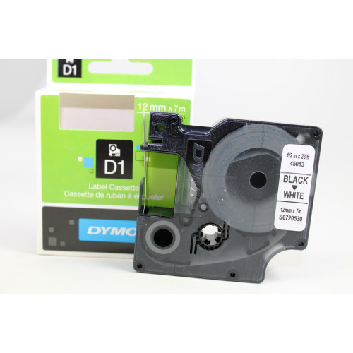 NASTRO DYMO D1 - NERO SU BIANCO H. 12 MM - 45013