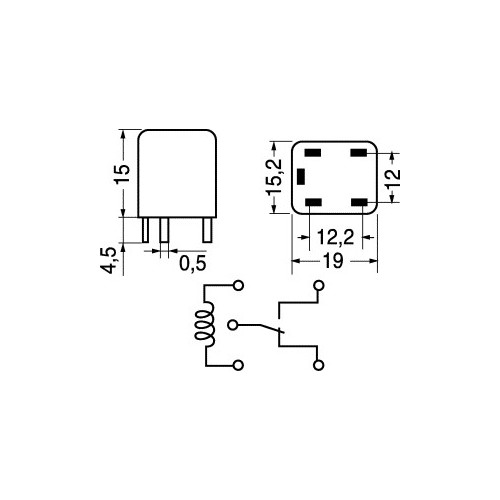 RELE' UNIPOLARE 24V 10A 1600 Ohm