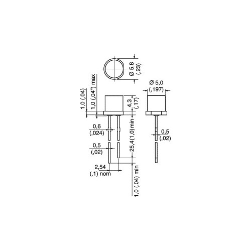 LED GIALLO  PIATTO  A FASCIO DIFFUSO Ø 5 MM
