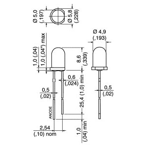 LED Rosso ad Alta Luminosità Ø 5mm 2