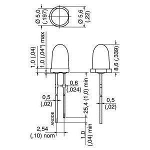 LED Bianco Freddo ad  Alta Luminosità Ø 5mm 2
