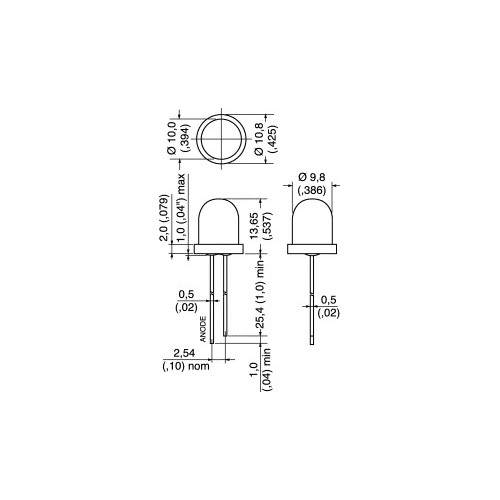 LED VERDE CILINDRICO A FASCIO DIFFUSO Ø 10 MM