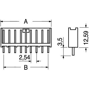 CONNETTORE SIL MASCHIO DA CIRCUITO STAMPATO 6 POLI - AMP MODU II 280372-1 2