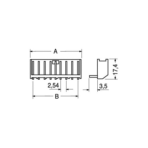 CONNETTORE MODUII SIL MASCHIO 6P DA C.S. 90° 280379-1 